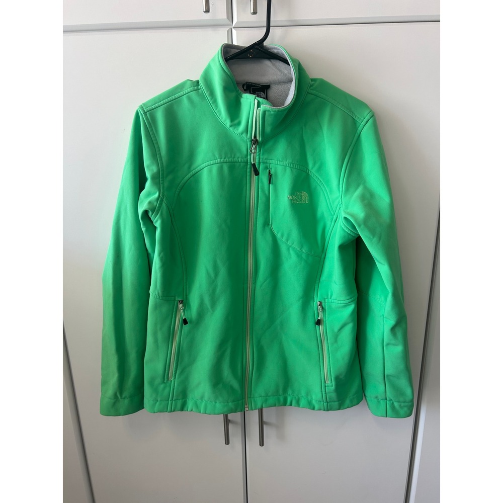 The North Face Apex Bionic Softshell Jacket Bright Green Windproof Zip Up TNF L
